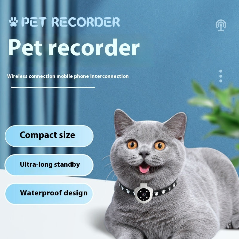 Huisdierenrecorder Huisdier Tracker Halsband Honden En Katten Kijkhoek Bewegingsopname Camera Actiecamera Met Video Neemt Kattenhalsbanden Camera Sport Huisdierproducten op