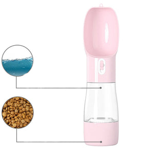 Wasserflasche für Hunde, tragbare Wasserflasche für Haustiere, auslaufsicher, Wasserspender und Futterspender für Hunde, leichte Reise-Wasserflasche mit Napf für Hunde zum Spazierengehen und Reisen