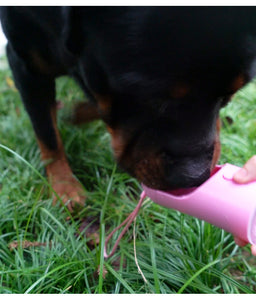Wasserflasche für Hunde, tragbare Wasserflasche für Haustiere, auslaufsicher, Wasserspender und Futterspender für Hunde, leichte Reise-Wasserflasche mit Napf für Hunde zum Spazierengehen und Reisen