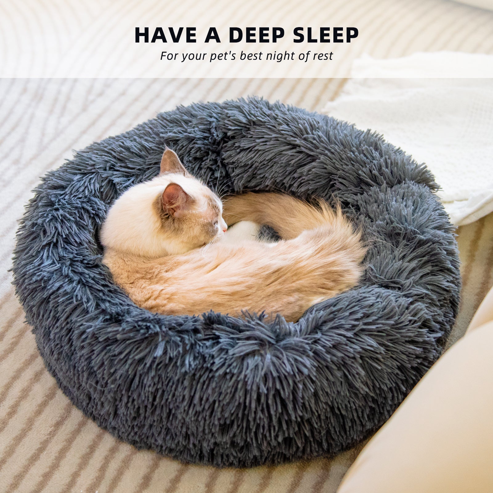 Hondenbedden voor kleine honden Ronde pluche kattenbak Kennel huisdier nestmat Puppy bedden
