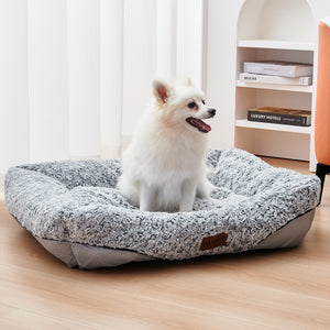 Swirl Rose Velvet Hondenbedden Voor Kleine Middelgrote Honden Verwijderbare Kussens Kalmerende Hondenbankbedden Anti-Angst Machinewasbare Kattenbedden 