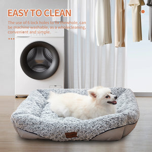 Swirl Rose Velvet Hondenbedden Voor Kleine Middelgrote Honden Verwijderbare Kussens Kalmerende Hondenbankbedden Anti-Angst Machinewasbare Kattenbedden 