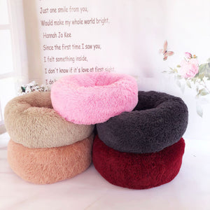 Hondenbedden voor kleine honden Ronde pluche kattenbak Kennel huisdier nestmat Puppy bedden