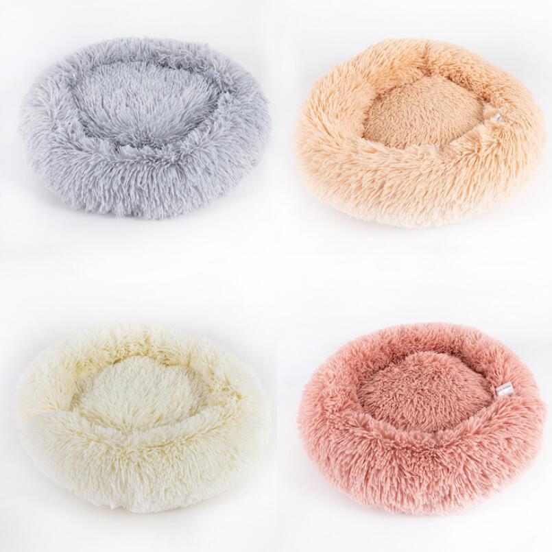 Hondenbedden voor kleine honden Ronde pluche kattenbak Kennel huisdier nestmat Puppy bedden
